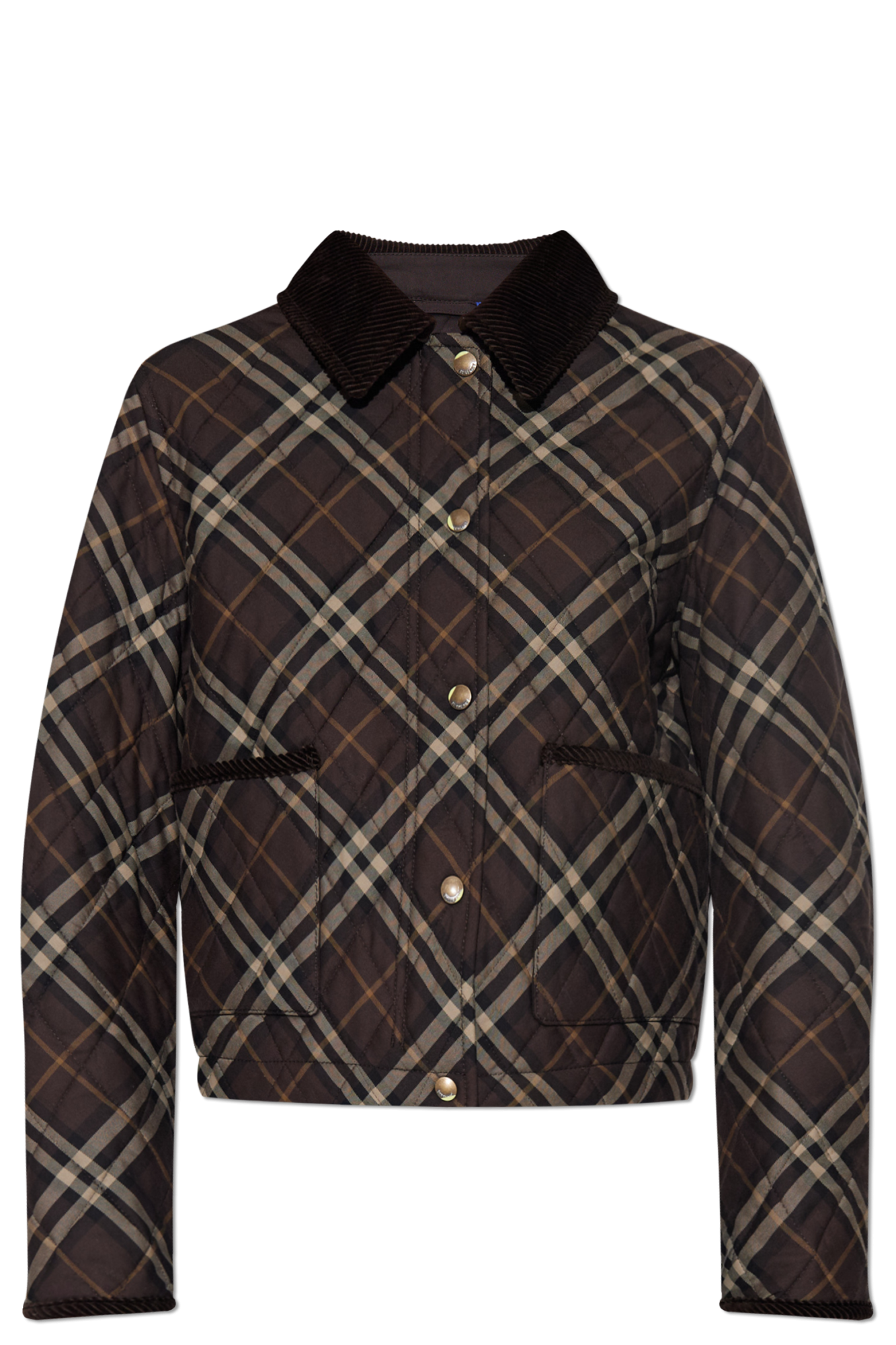 Brown Quilted jacket with a check pattern Burberry - Vitkac AS